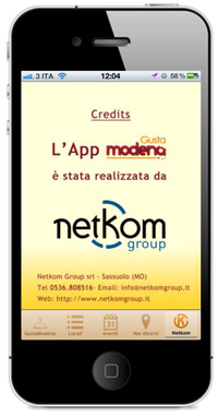 L'app è stata realizzata da Netkom - Sassuolo (MO)